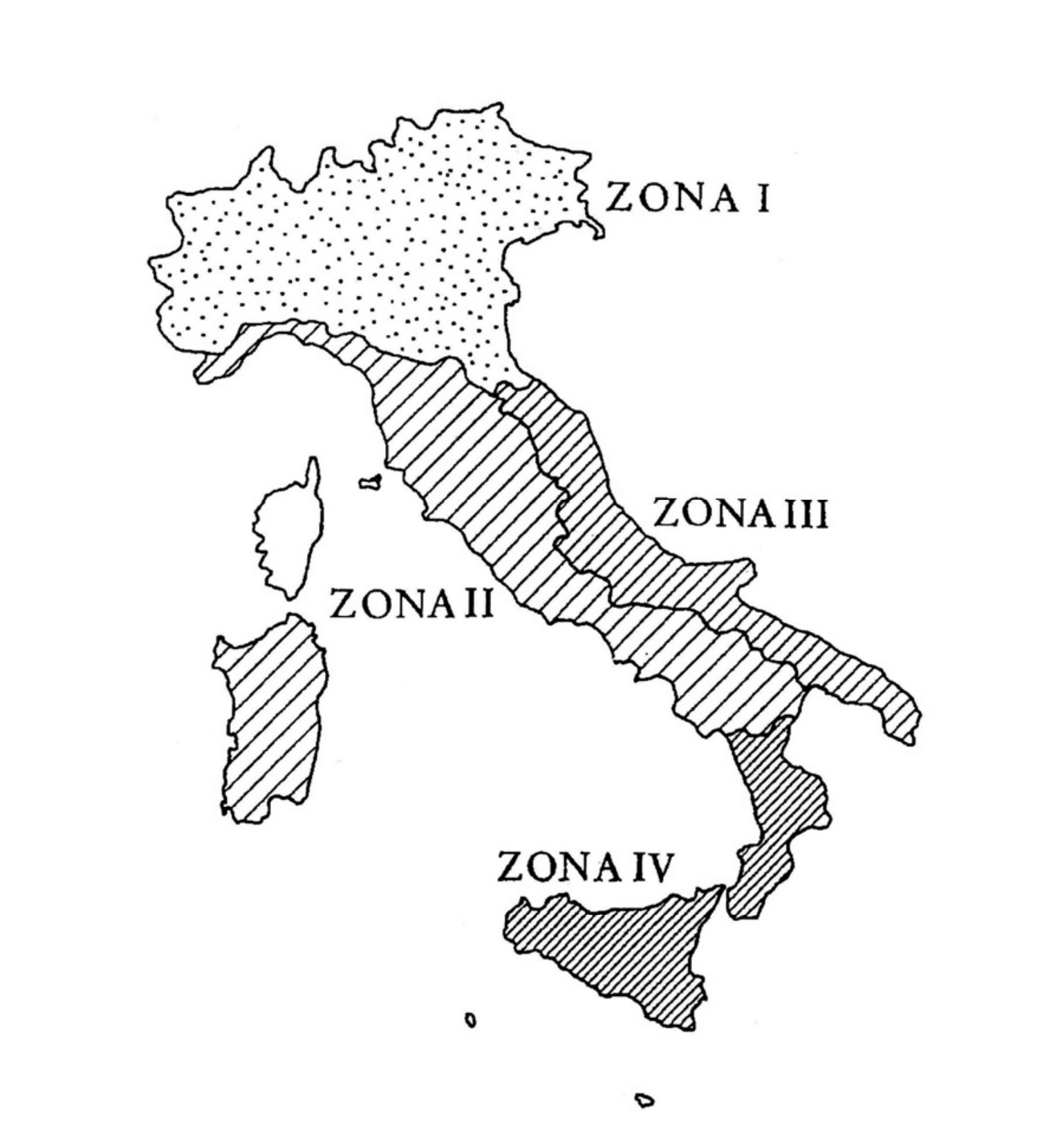 Fig. 3.5.1 - Zone della temperatura dell'aria esterna